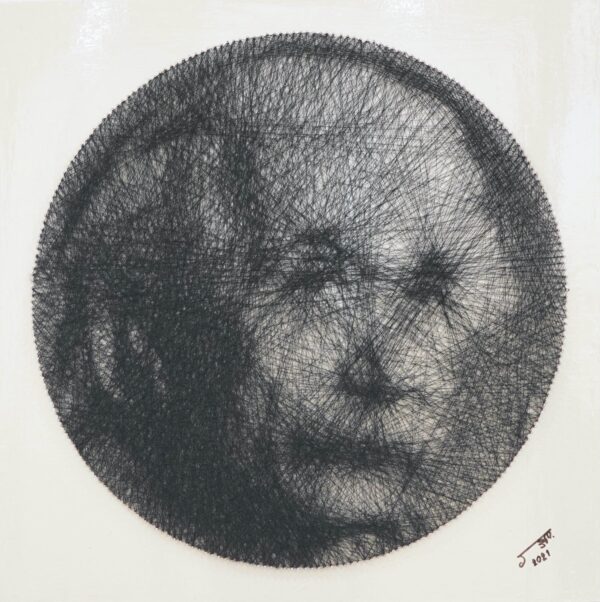 Albert Einstein string art – 61 X 61 cm Galerie d'art