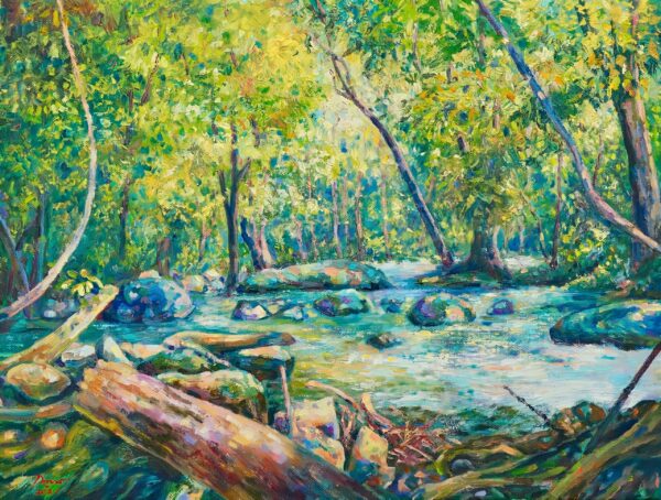 Forêt Rivière – 50 X 38 cm Galerie d'art