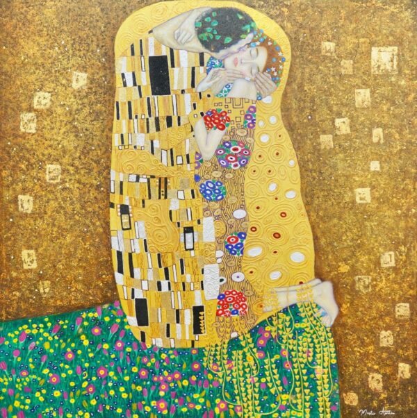 Le Baiser (Gustav Klimt) – Reproduction – 200 x 200 cm Galerie d'art