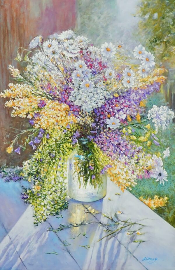 Fleurs dans un vase transparent – 60 x 90 cm Galerie d'art