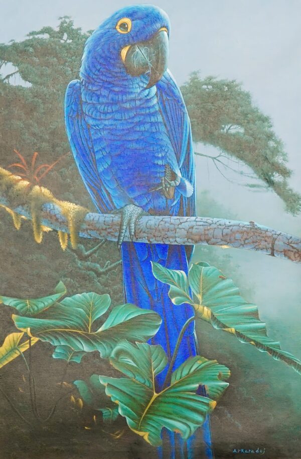 Perroquet bleu dans la jungle – 60 x 90 cm Galerie d'art